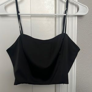 Black satin top
